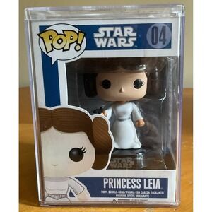 Funko POP Star Wars  Princess Leia #4 Blue Box Vinyl Figure In Hard Case,‎ NIB